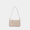 Manu Atelier Mini Artificial Fur Shoulder Bag In Beige