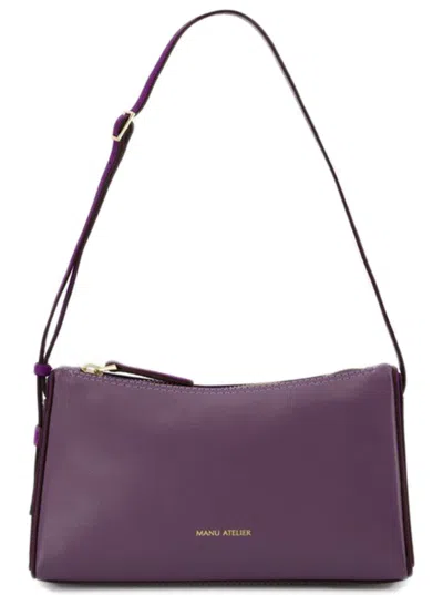 MANU ATELIER MINI PRISM HOBO BAG - STEEL/PURPLE - LEATHER