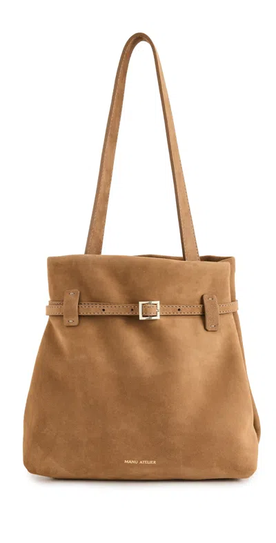 Manu Atelier Mini Tote Du Jour Sigaro In Brown