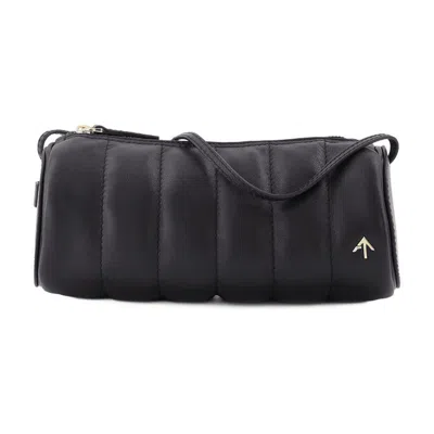 Manu Atelier Padded Cylinder Bag In Black