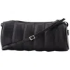 Manu Atelier Padded Cylinder Bag In Black Leather In Black