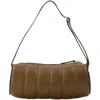 Manu Atelier Padded Cylinder Bag In Brown Leather In Brown