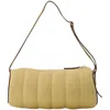 Manu Atelier Padded Cylinder Bag In Cream Leather In Beige