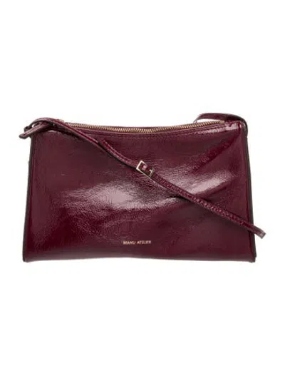 Pre-owned Manu Atelier Patent Leather Shoulder Bag In Burgundy