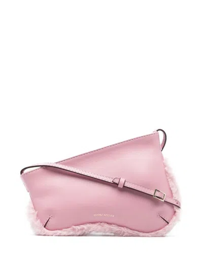 Manu Atelier Peach Pink Mini Curve Bag Shoulder Bag