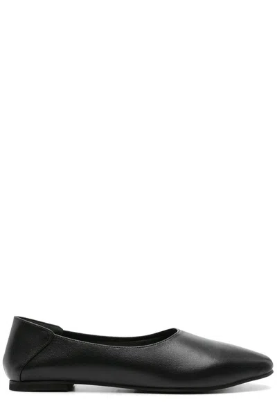 Manu Atelier Manu Leather Ballerina Shoes In Black