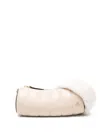 Manu Atelier Quilted Cylinder Shoulder Bag In Neutrals