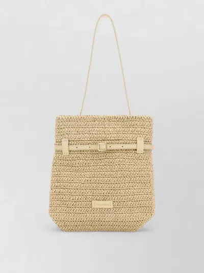 Manu Atelier Raffia Mini Tote Du Jour Shoulder Bag In Brown