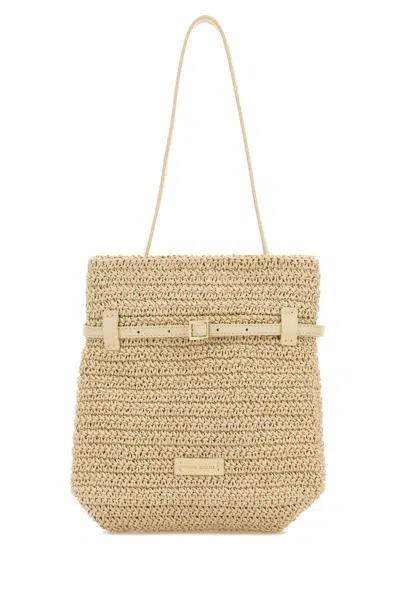 Manu Atelier Raffia Mini Tote Du Jour Shoulder Bag In Beige O Tan