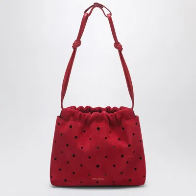 Manu Atelier Romy Perforated Red Suede Pouch