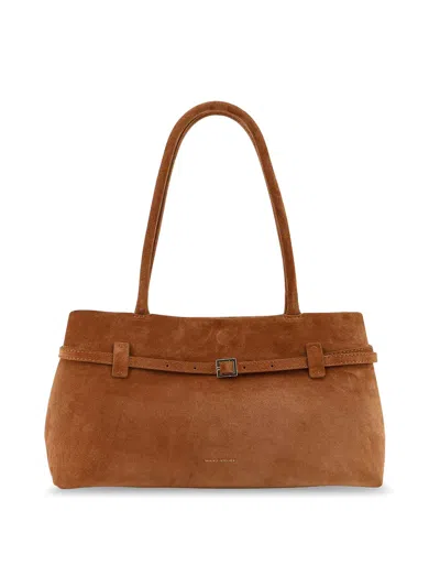 Manu Atelier Shoulder Bag Le Cambon East West In Suede In Brown