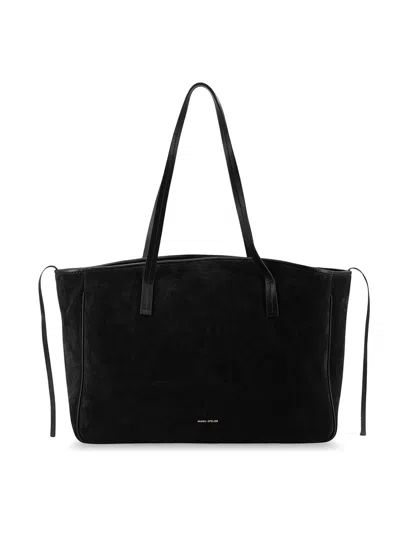 MANU ATELIER SHOULDER BAG XL DU JOUR IN SUEDE