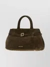 Manu Atelier Structured Suede Le Cambon 25 Shoulder Bag