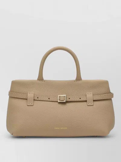 Manu Atelier Structured Tote Bag Top Handle Buckle