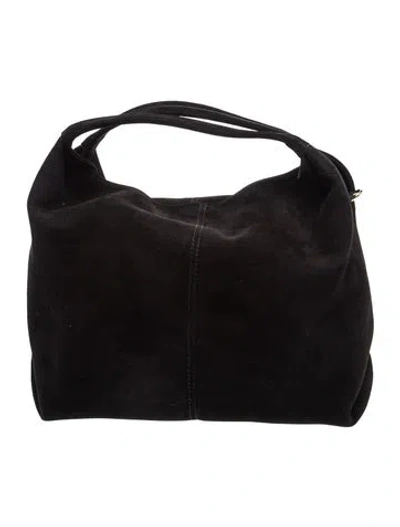 Pre-owned Manu Atelier Suede Hobo In Black