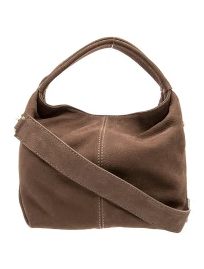 Pre-owned Manu Atelier Suede Hobo In Brown
