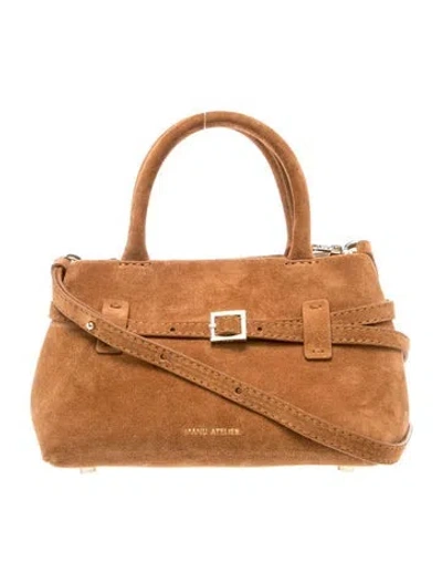 Pre-owned Manu Atelier Suede Le Cambon 20 In Brown