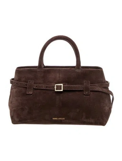 Pre-owned Manu Atelier Suede Le Cambon Medium In Brown