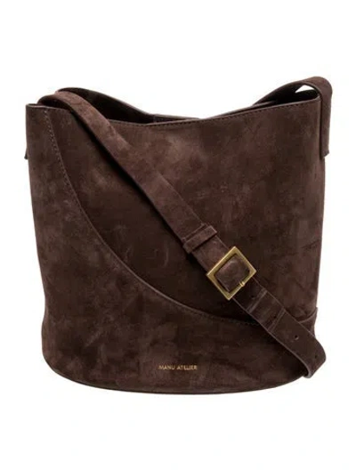 Pre-owned Manu Atelier Suede Shoulder Bag In Brown