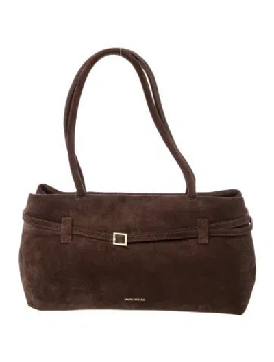 Pre-owned Manu Atelier Suede Shoulder Bag In Brown