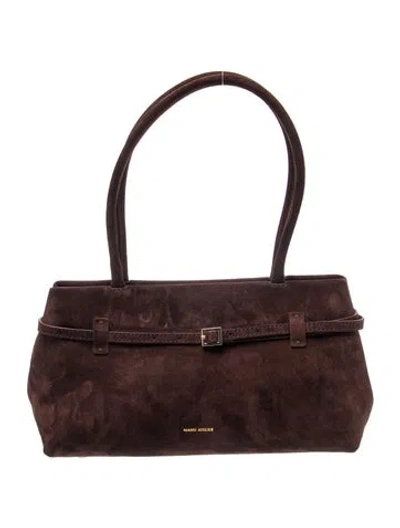 Pre-owned Manu Atelier Suede Shoulder Bag In Brown