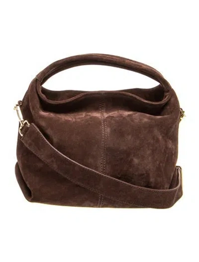 Pre-owned Manu Atelier Suede Top Handle Bag In Brown