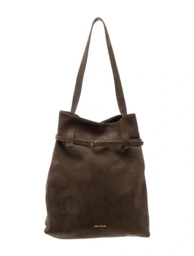 Pre-owned Manu Atelier Suede Tote In Brown