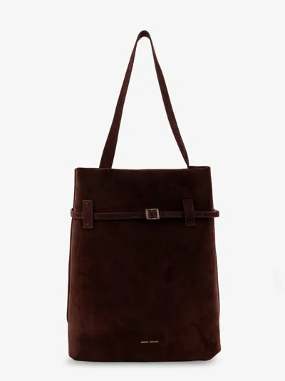 Manu Atelier Suede Tote Du Jour Shoulder Bag In Brown