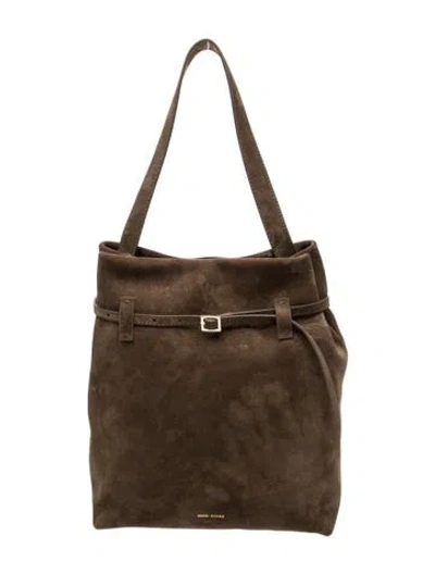 Pre-owned Manu Atelier Suede Tote In Neutrals