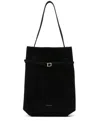 Manu Atelier Buckle Detailed Tote Bag In Black