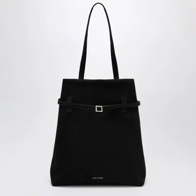 Manu Atelier Tote Du Jour Bag In Black Suede