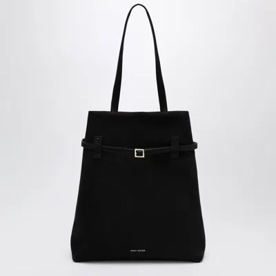 Manu Atelier Tote Du Jour Bag In Black Suede