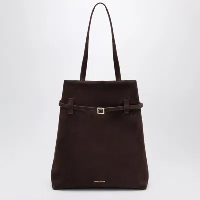 Manu Atelier Tote Du Jour Bag In Dark Brown Suede