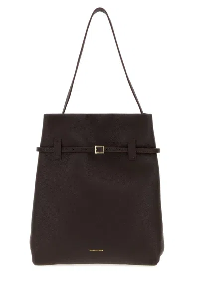 Manu Atelier Dark Brown Leather Tote Du Jour Shoulder Bag Deepbrown Borse A Mano