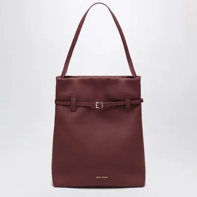 Manu Atelier Tote Du Jour Burgundy Suede Tote Bag