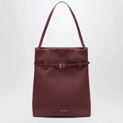 Manu Atelier Tote Du Jour Burgundy Suede Tote Bag In Red