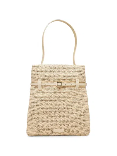 Manu Atelier Tote Du Jour Crochet Leather Tote Bag In Neutral