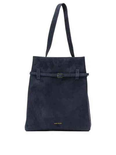 Manu Atelier "tote Du Jour" Medium Shoulder Bag In Blue