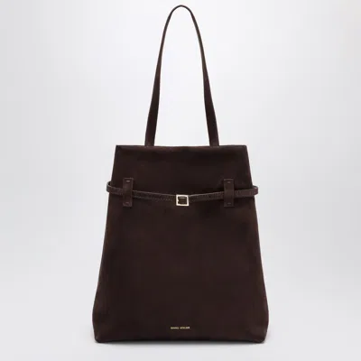Manu Atelier Tote Du Jour Mini Suede Tote Bag In Brown