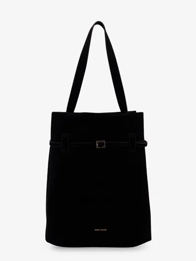 Manu Atelier Tote Du Jour Suede Shoulder Bag In Black