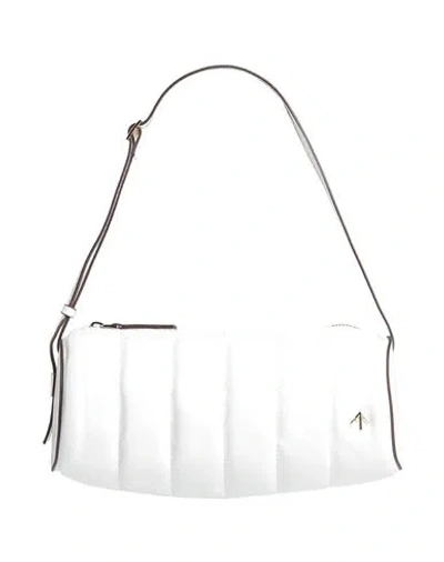 Manu Atelier Woman Shoulder Bag White Size - Calfskin