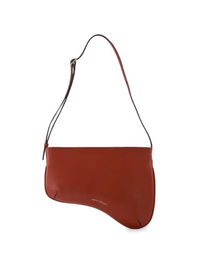 Manu Atelier Women's Curve Bag In Red Leather In Black