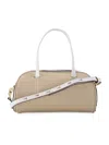 MANU ATELIER WOMEN'S HOURGLASS BAG IN IVORY AND WHITE LEATHER