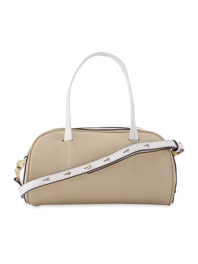 MANU ATELIER WOMEN'S HOURGLASS BAG IN IVORY AND WHITE LEATHER