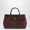 Manu Atelier Structured Tote Buckle Detail Bag In Brown