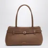 Manu Atelier Le Cambon East West Mocha Mousse Suede Bag In Brown