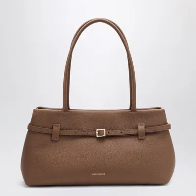 Manu Atelier Women's Le Cambon East West Mocha Mousse Suede Bag In Brown