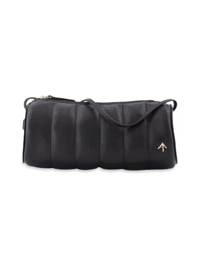 Manu Atelier Women's Padded Cylinder Bag In Black Leather
