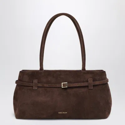 Manu Atelier Women's Suede East West Le Cambon Bag In Brown