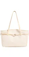 MANU ATELIER XL DU JOUR CANVAS AND SOFT CALF LEATHER TOTE VANILLA